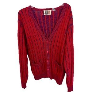 Vintage Iron Wood Trading Company cable-knit cardigan Men's M Cottage Grandpa